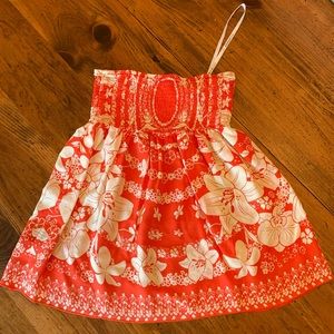 Rampage Boho Sleeveless Orange & White Tube Top S